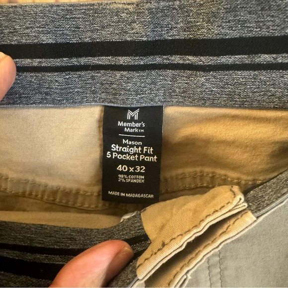 Member’s Mark Mason Men’s 5-Pocket Straight Fit Pants Khaki Size 40x32 - Picture 5 of 6